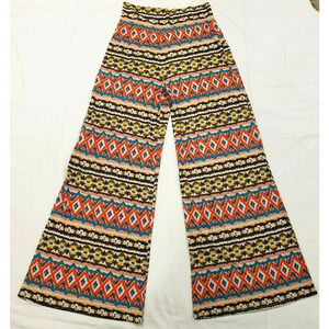 RANCHO ESTANCIA Womens Small Palazzo Pants Southwest Print